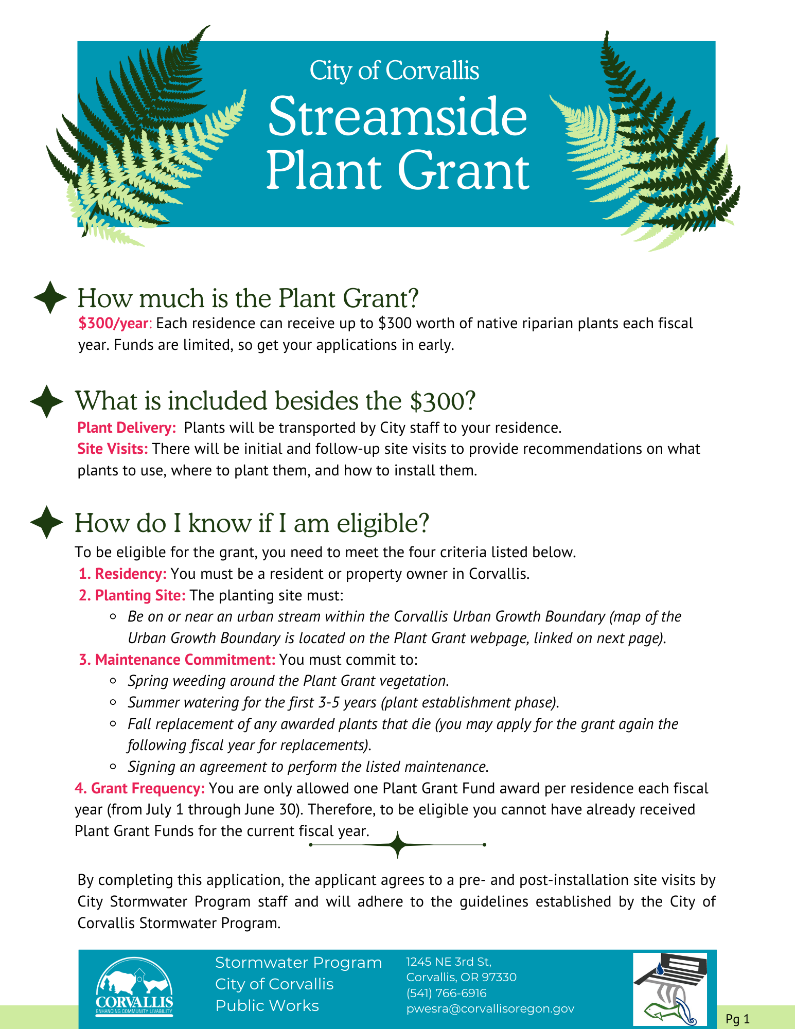 Streamside Plant Grant Program | Corvallis Oregon