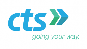 CTS Logo in blue text with the words &quot;Going Your Way&quot; printed underneath