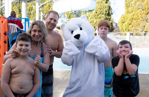 family at polar brrr swim