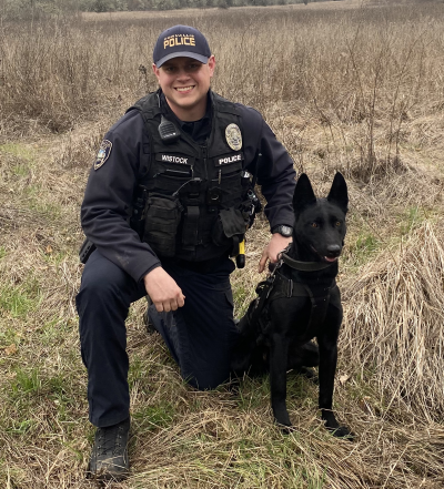 Officer Wistock and K-9 Mazikeen